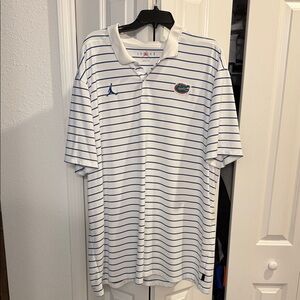 Jordan Men's Polo Shirt with Blue Stripes Gators